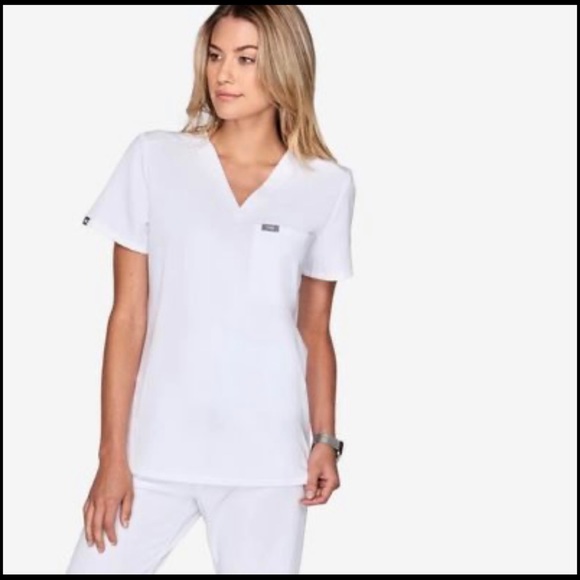 Figs Catarina White Scrub Top (Pack of 3) - Picture 2 of 3